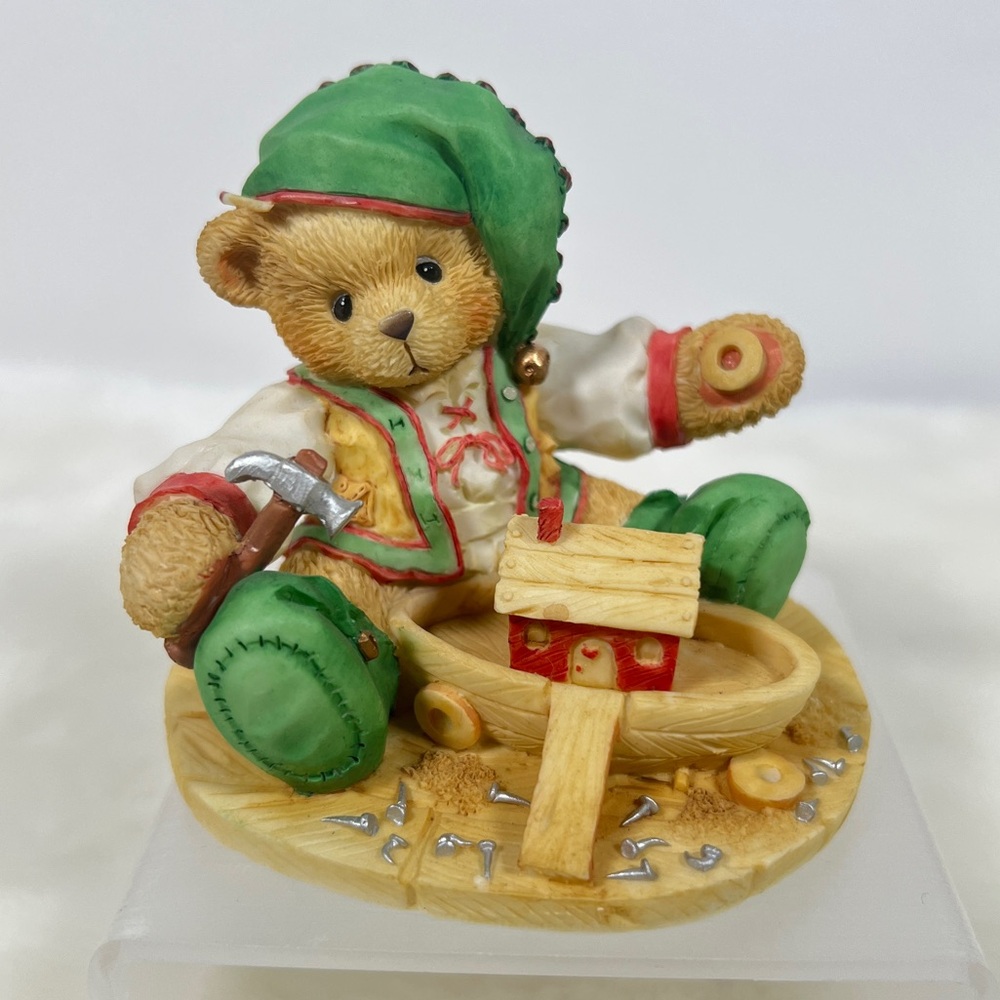 Enesco 1995 Cherished Teddies "Yule, Building a Sturdy Friendship" #141143 VTG